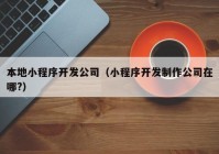 本地小程序开发公司（小程序开发制作公司在哪?）