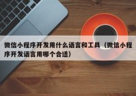 微信小程序开发用什么语言和工具（微信小程序开发语言用哪个合适）