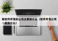 做软件开发的公司主要做什么（软件开发公司一般做什么）