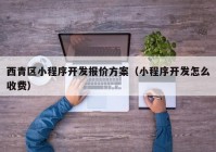 西青区小程序开发报价方案（小程序开发怎么收费）