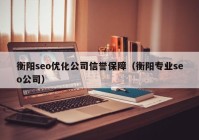 衡阳seo优化公司信誉保障（衡阳专业seo公司）