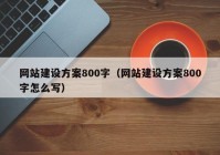 网站建设方案800字（网站建设方案800字怎么写）