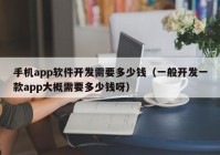 手机app软件开发需要多少钱（一般开发一款app大概需要多少钱呀）