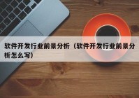 软件开发行业前景分析（软件开发行业前景分析怎么写）