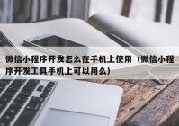 微信小程序开发怎么在手机上使用（微信小程序开发工具手机上可以用么）