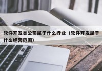 软件开发类公司属于什么行业（软件开发属于什么经营范围）