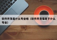 软件开发是什么专业哦（软件开发是属于什么专业）