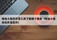 微信小程序开发工具下载哪个版本（微信小程序的开发软件）