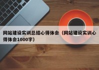 网站建设实训总结心得体会（网站建设实训心得体会1000字）