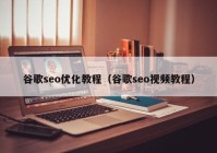 谷歌seo优化教程（谷歌seo视频教程）