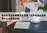 软件开发企业需要什么资质（软件开发企业需要什么资质和资质）