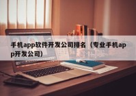 手机app软件开发公司排名（专业手机app开发公司）