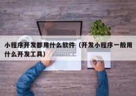 小程序开发都用什么软件（开发小程序一般用什么开发工具）