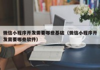 微信小程序开发需要哪些基础（微信小程序开发需要哪些软件）