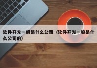 软件开发一般是什么公司（软件开发一般是什么公司的）