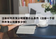 注册软件开发公司需要什么条件（注册一个软件开发公司要多少钱）