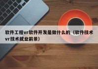 软件工程vr软件开发是做什么的（软件技术vr技术就业前景）