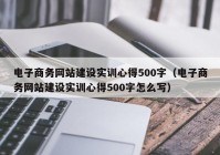 电子商务网站建设实训心得500字（电子商务网站建设实训心得500字怎么写）