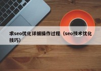 求seo优化详细操作过程（seo技术优化技巧）